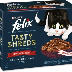 Billig Felix Tasty Shreds Geschmack vom Land 10x80 g